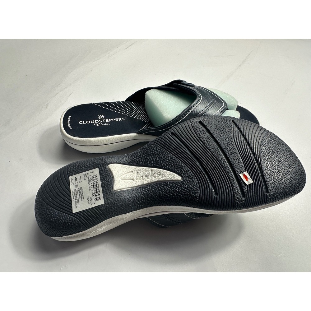Clarks Breeze Reyna Sandals Size 6 Navy Marine Cloudsteppers Women - Picture 4 of 6